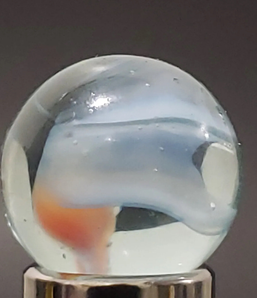 Cats Eye Marble Clear 5/8″ Vintage 4 Vein #111