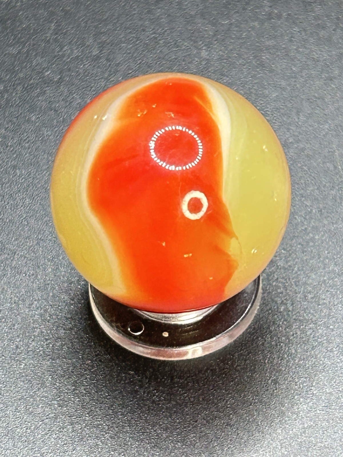 Vintage Akro CherryAde Corkscrew Marble UV Active 0.984”
