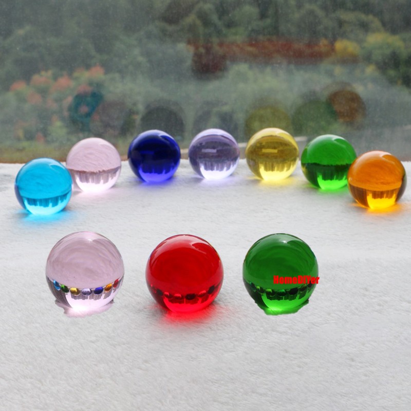 40mm/50mm Coloured Crystal Ball Glass Marbles Craft Balls Toys Games Decorative