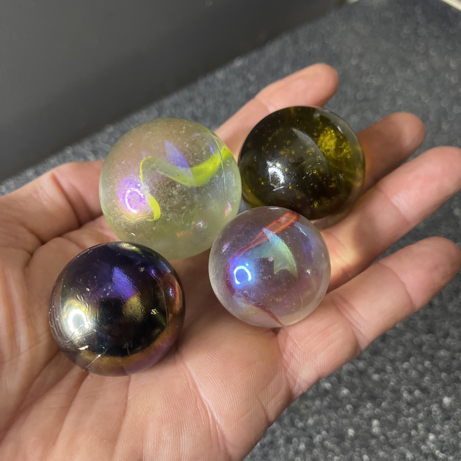 Vintage Oversized Shooter Marbles Lot Of 4
