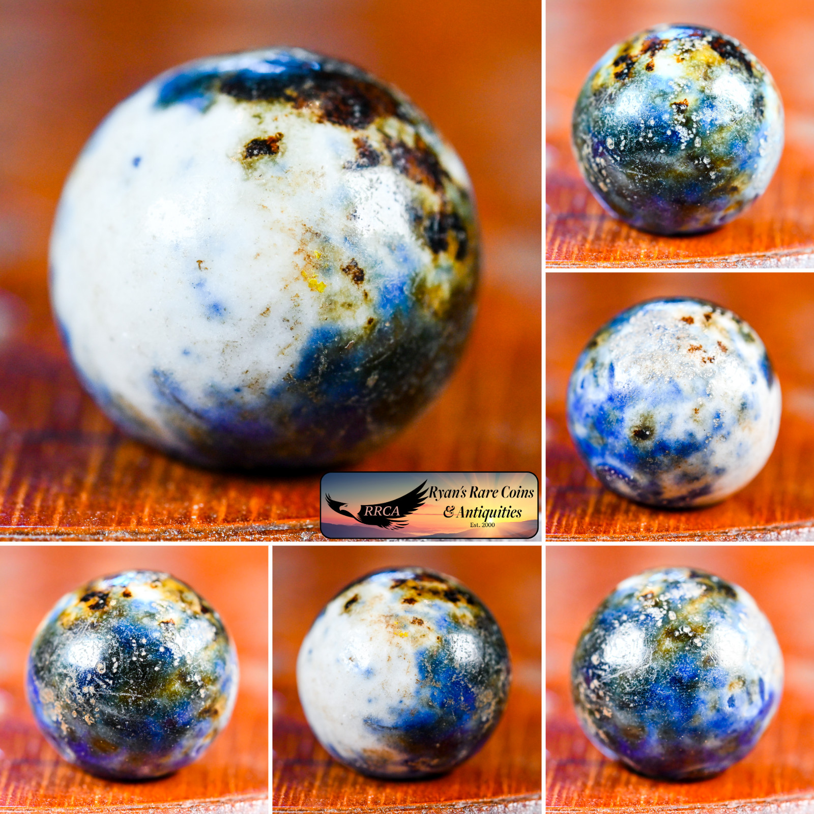 Colorful Fancy Bennington Marble, Handmade 0.76 inch, Mint, Germany, S1652
