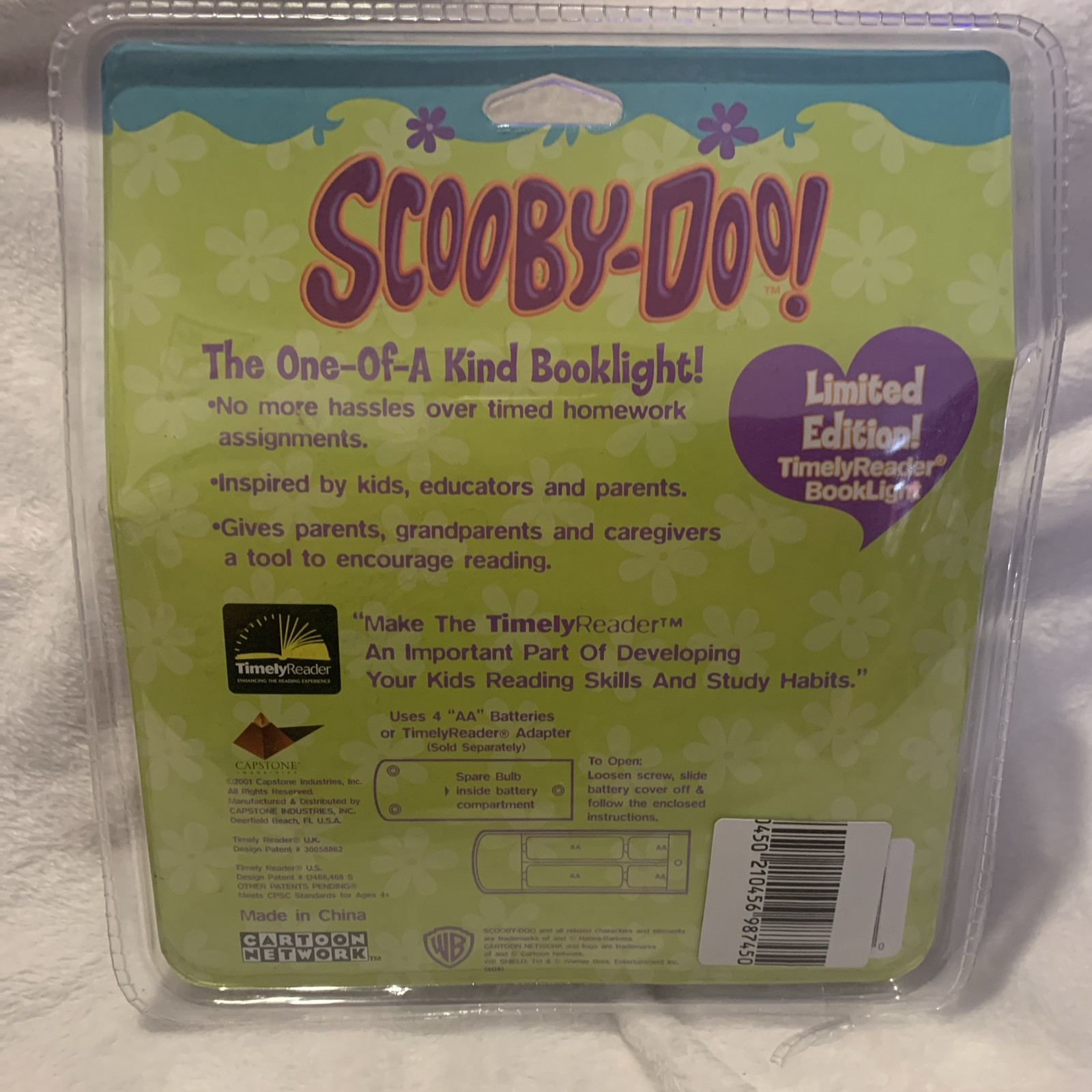Scooby Doo The One Of A Kind Booklight Limited Edition Timely Reader Book light