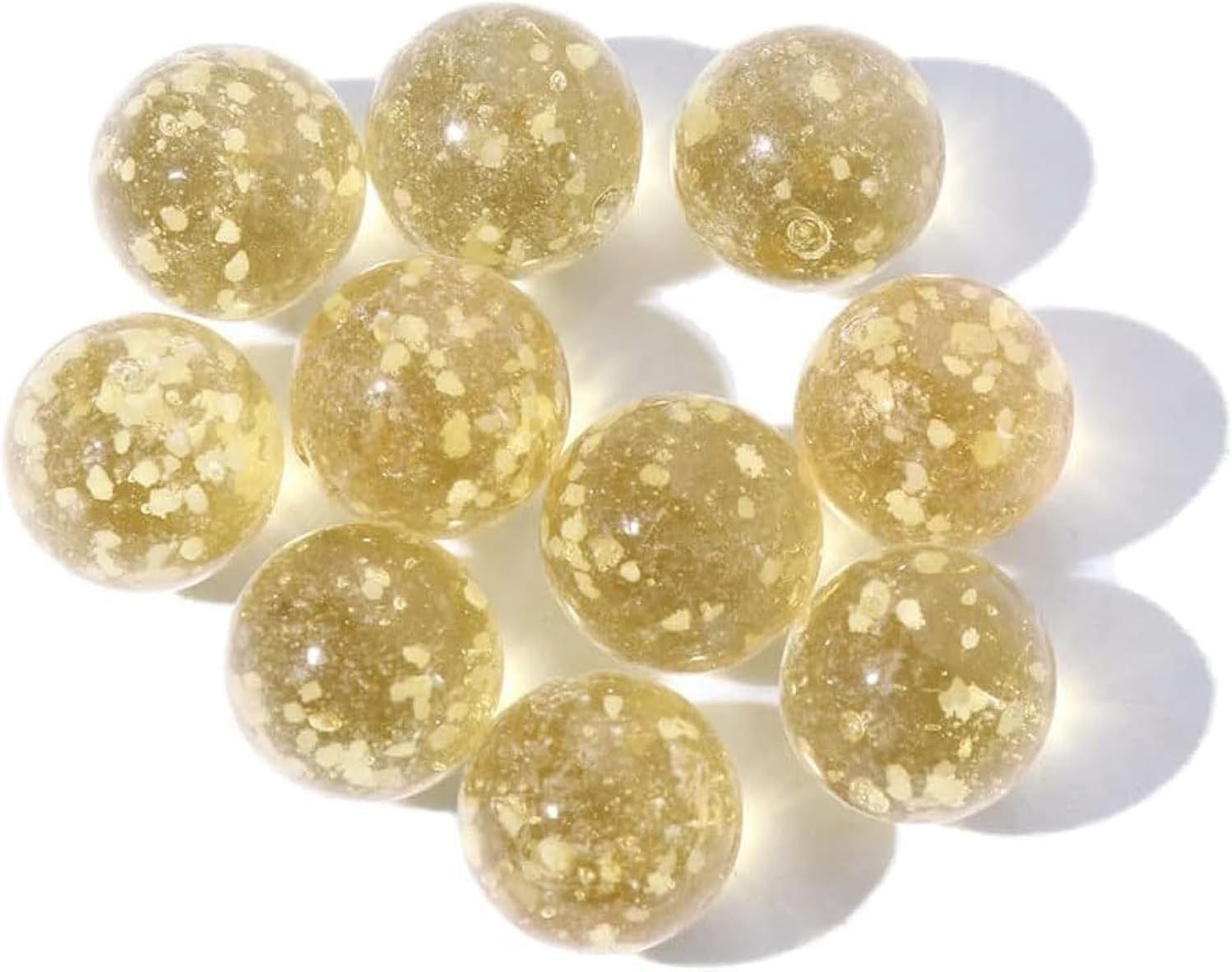 10PCS Gold Glow In The Dark Marbles Luminous Glass Balls Shining Dark Spheres