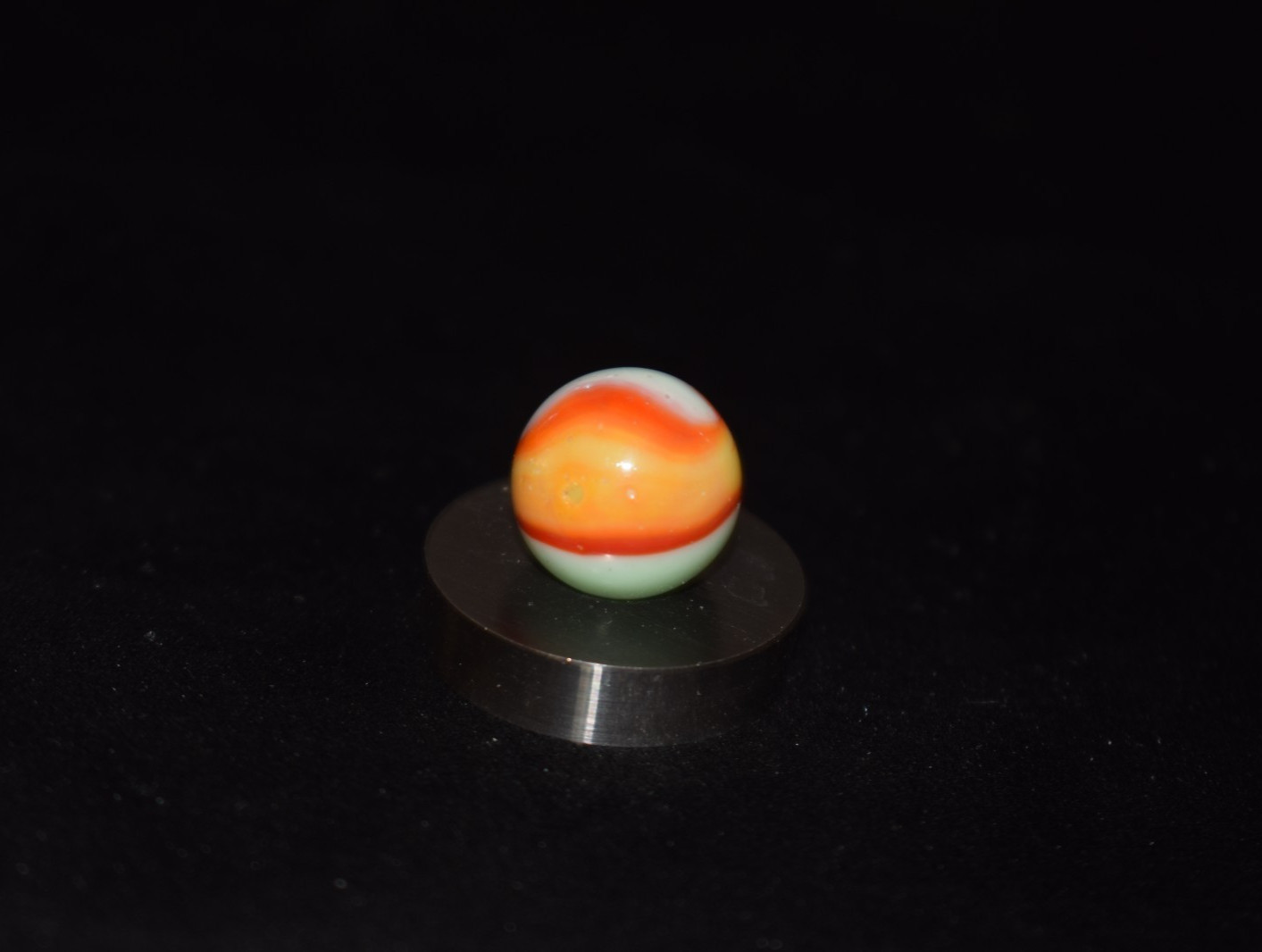 🦓➖⏩Vintage NRL Peltier Rainbo Orange🟠🦓🟢Pistachio base Zebra Marble .609″ M-
