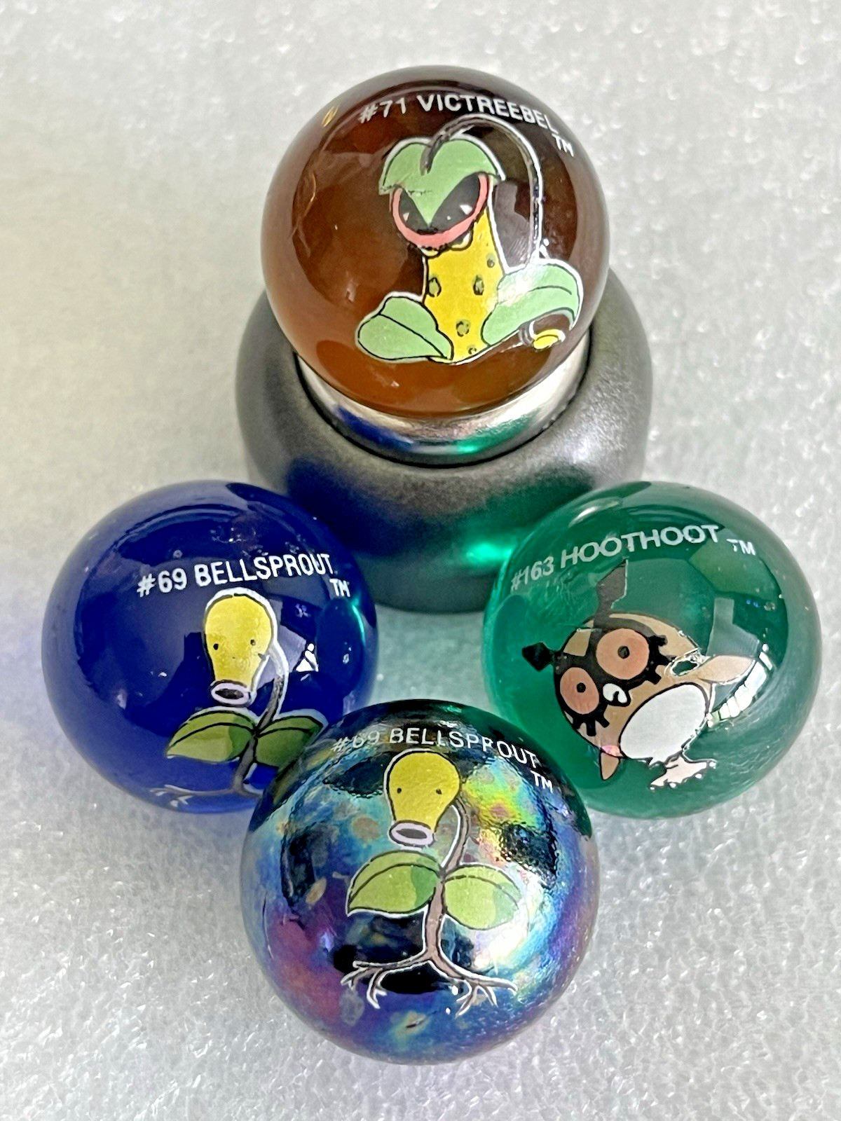 Vintage Pokémon Marbles Bellsprout Victreebel Hoothoot Evolution Set Rare