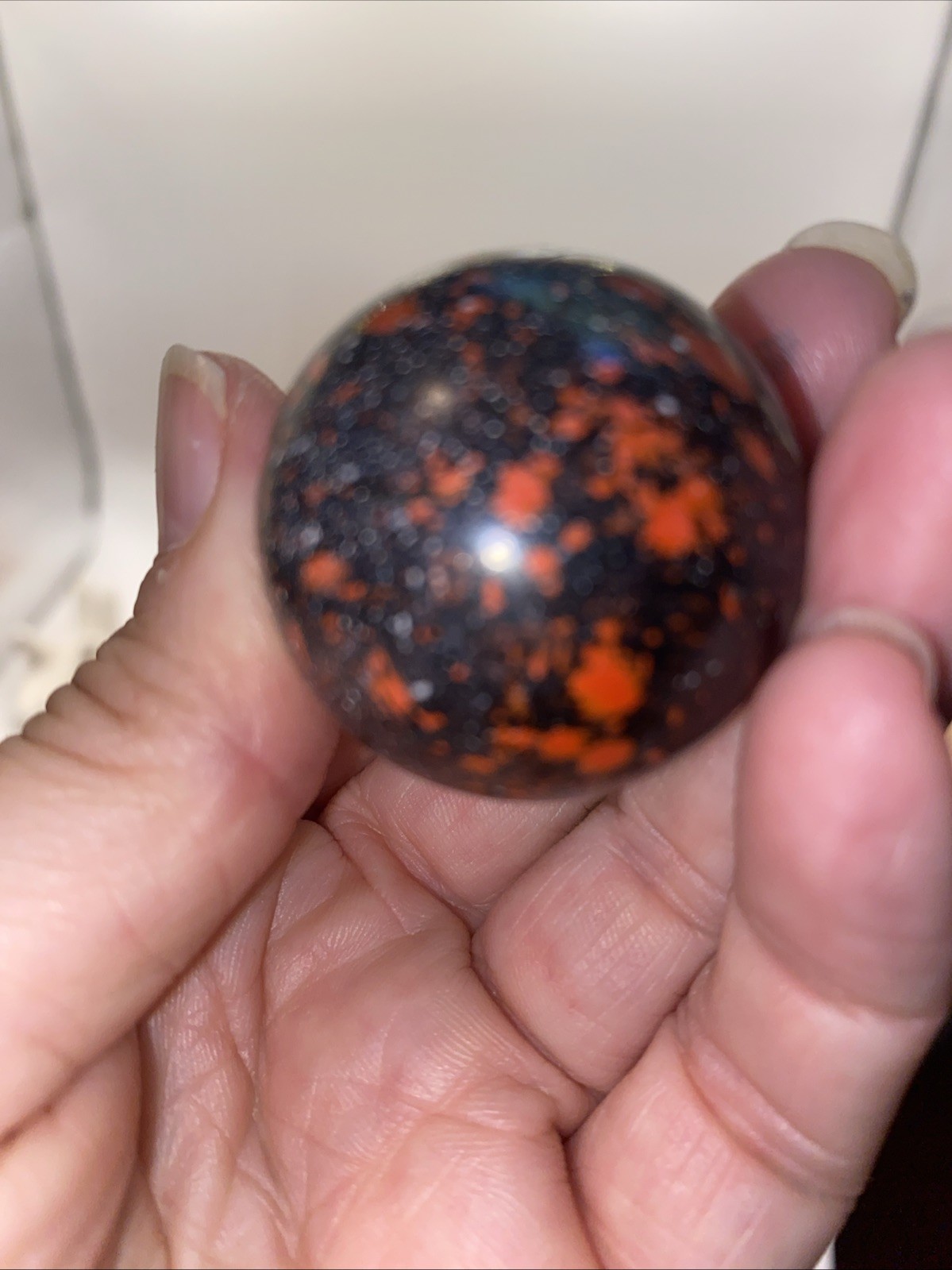 Large CONFETTI Glass Marble Boulder SHOOTER – Black & Multi-Colored