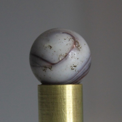 CHRISTENSEN AGATE MARBLE COLD ROLLED PURPLE OPAQUE WHITE 11/16″ CIRCA 1925-1933
