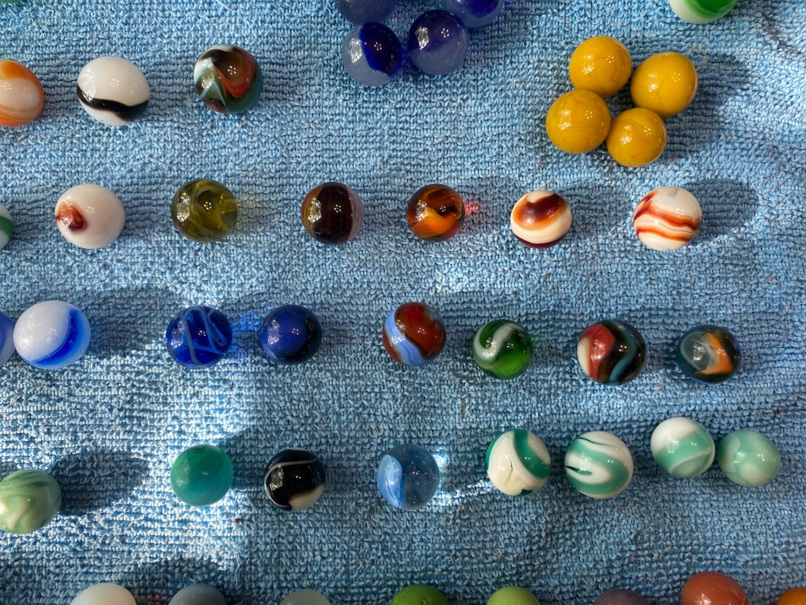 Vintage Lot of 108 Marbles Various Makers Moss Agates Patches Swirl etc