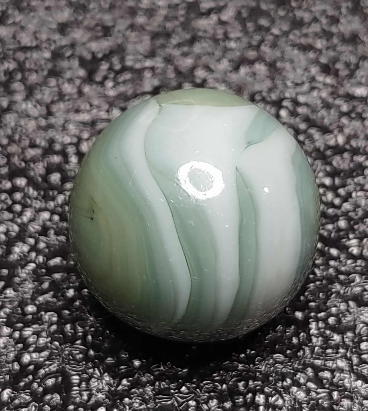 NM- .87″ TriColor Teal Green Opaque Swirl Alley Agate ? Glass Vintage Marbles