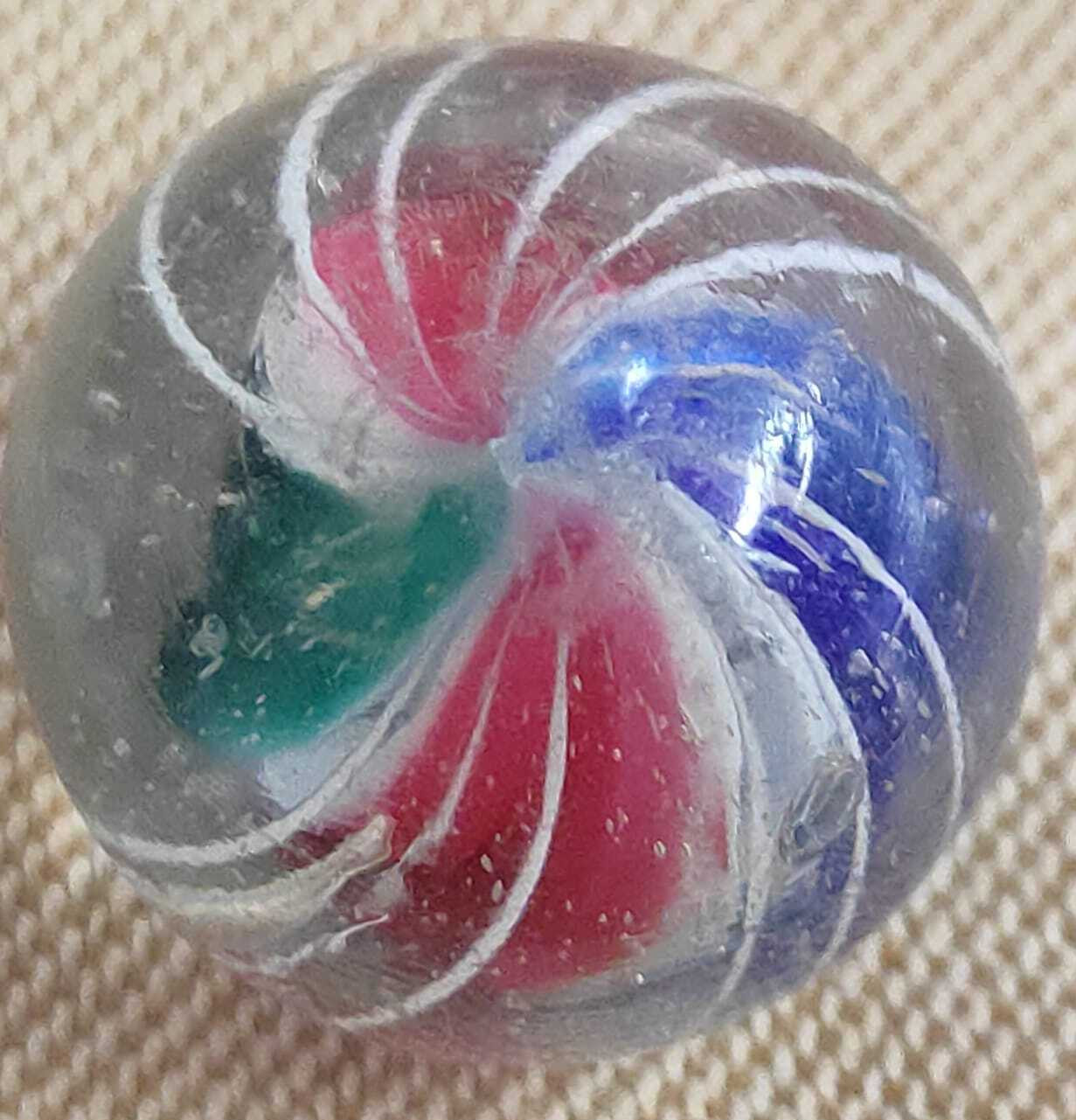 TOY MARBLE 0.75″ DIVIDED CORE GELLYRIBBON 2 PINK/1 GREEN/1 BLUE WITH WHITE CAGED