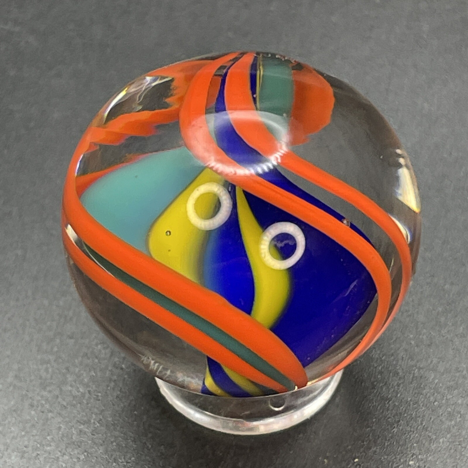 William Murray Contemporary Handmade Ribbon Core Swirl Marble 1-1/4”