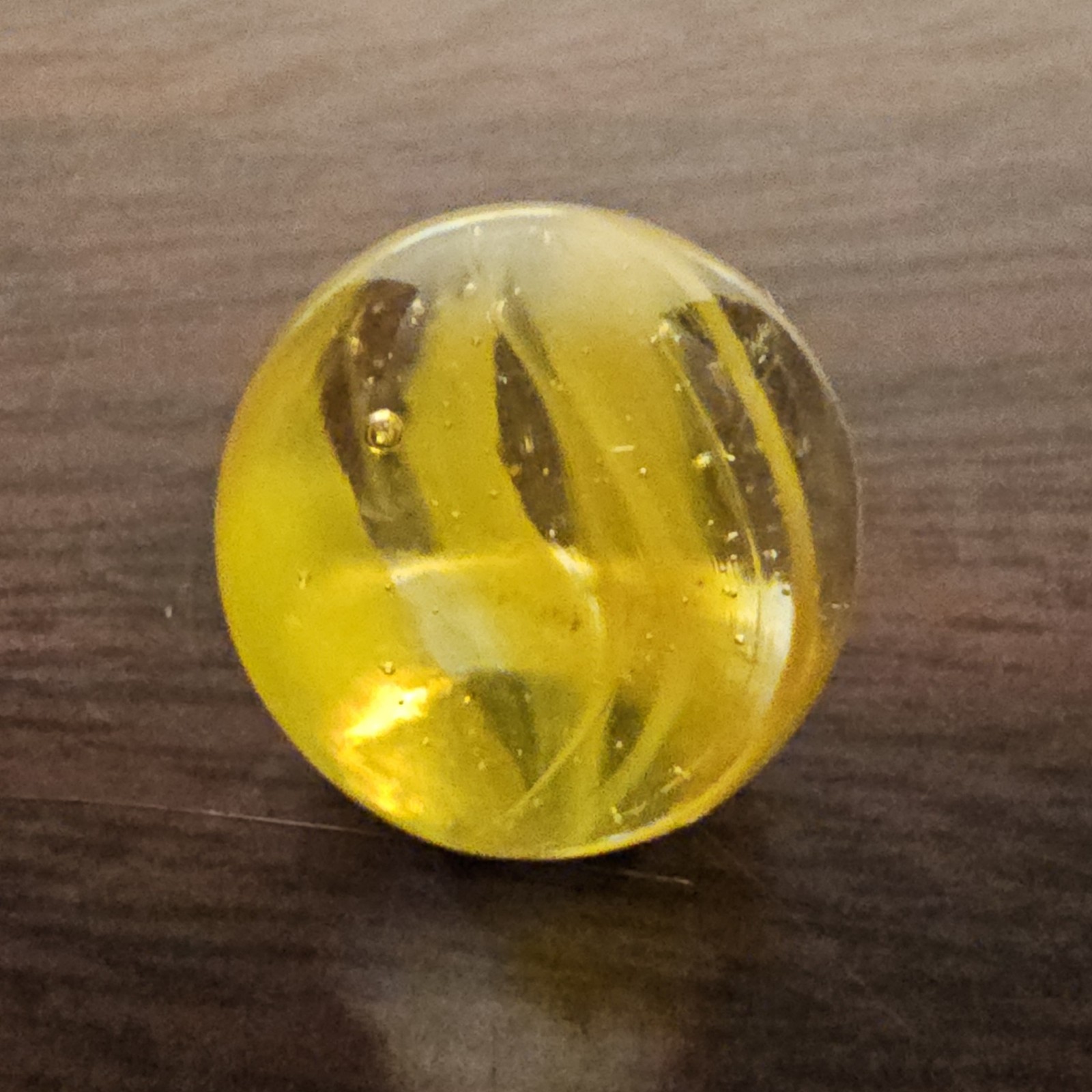 Vintage Vacor Gold Spaghetti Ribbon .593″ Glass Marble