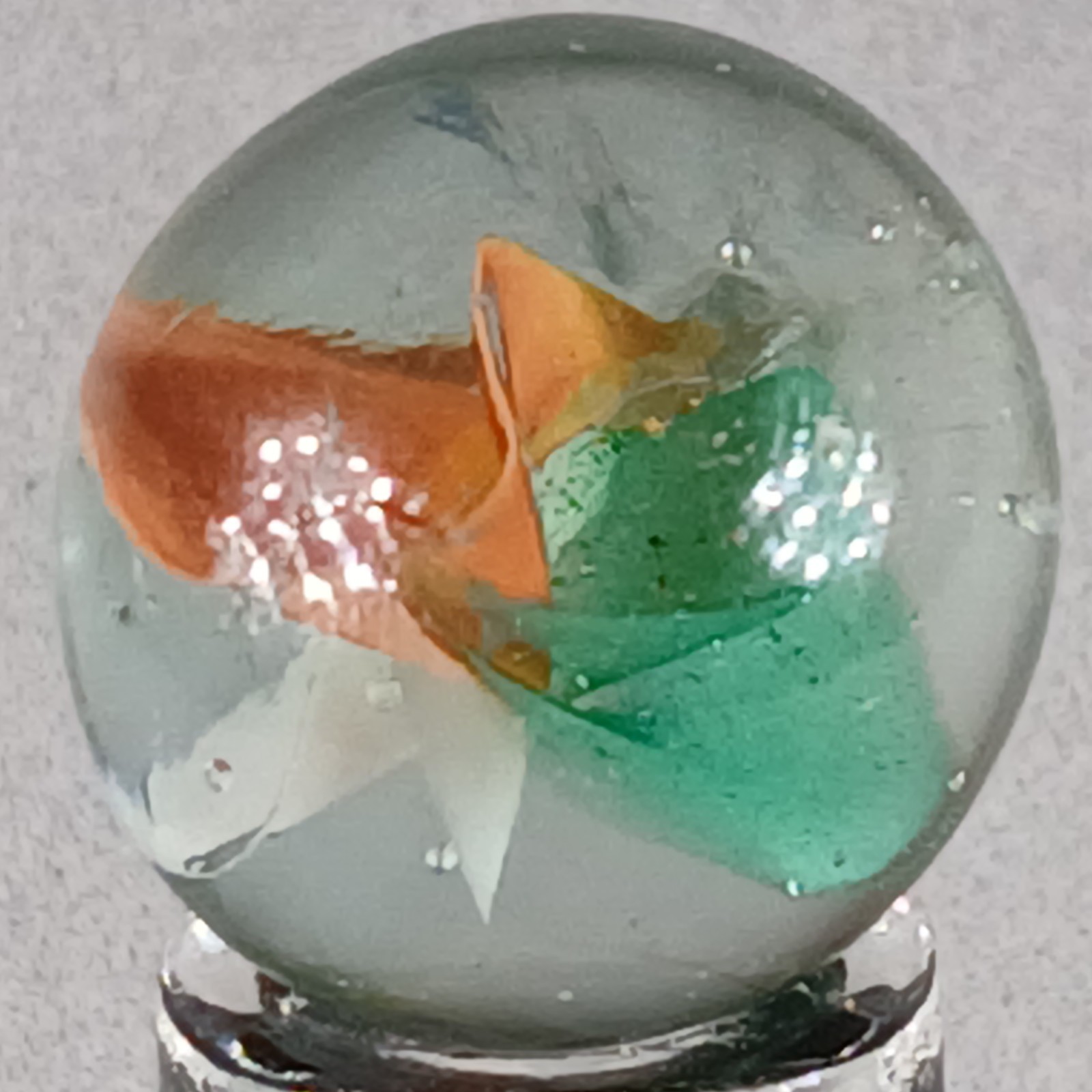 Vintage Imported Hybrid Cat’s Eye W/ Aventurine .60 Inches Near-Mint Condition