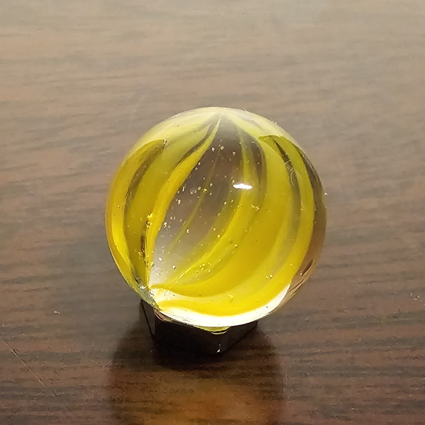 Vintage Vacor Gold Spaghetti Ribbon .593″ Glass Marble