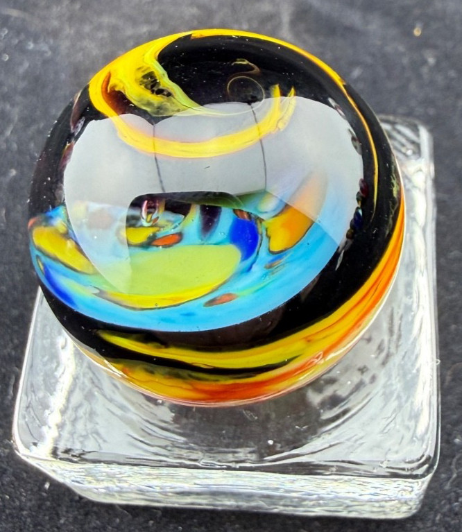 Steve Willis 2006 Handmade Lampwork Art Glass Marble 1.07″ Near Mint Signed W6