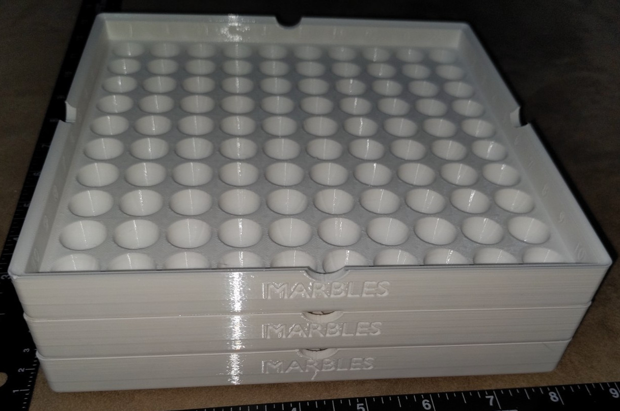 NO MARBLES – LARGE 100x 20mm Marbles Display Storage Sorting Tray Case