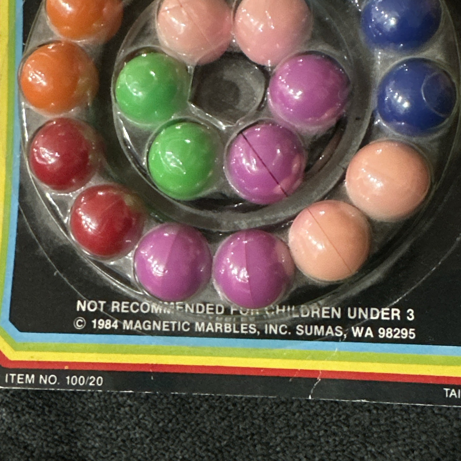 Magnetic Marbles Company 20 Marbles NIP NEW 1984 Dead stock