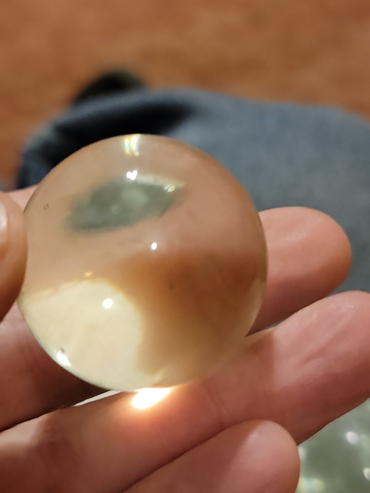 12 BOULDER 1 3/8 INCH 35MM ICE CLEAR BY VACOR / MEGA MARBLES RETIRED