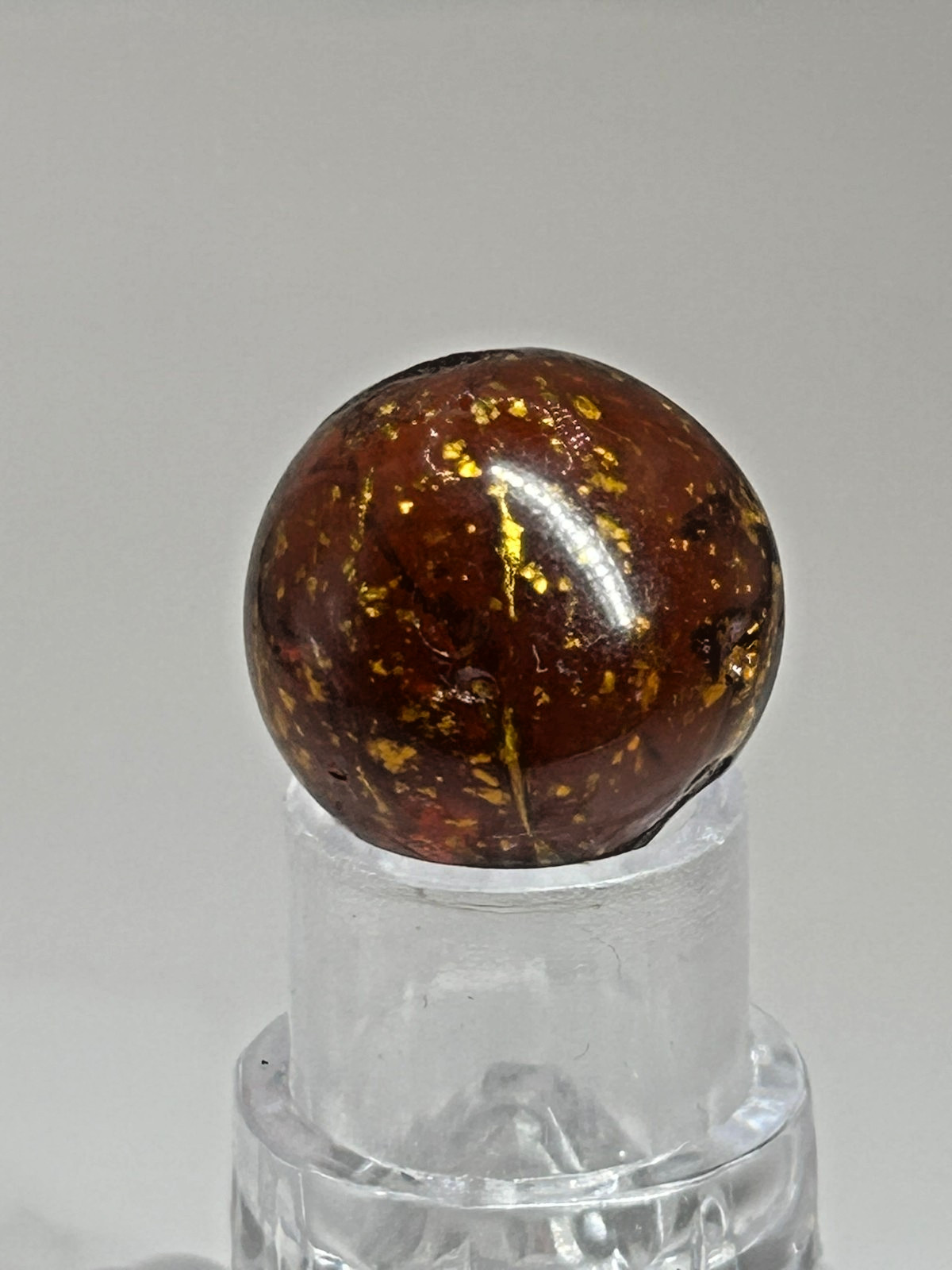 Antique German Handmade Red Mica Marble 87/128″ Near Mint+ M28