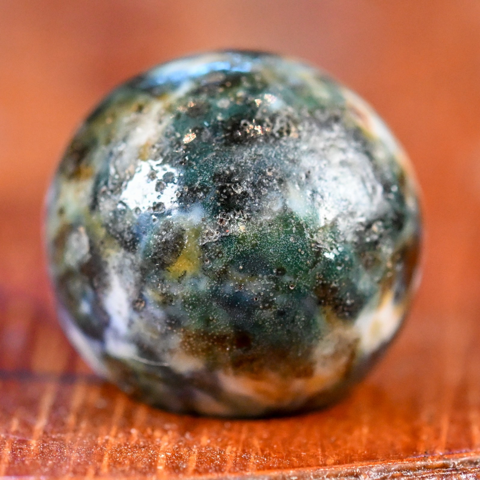 Colorful Fancy Bennington Marble, Handmade 0.58 inch, Mint, Germany, S1650