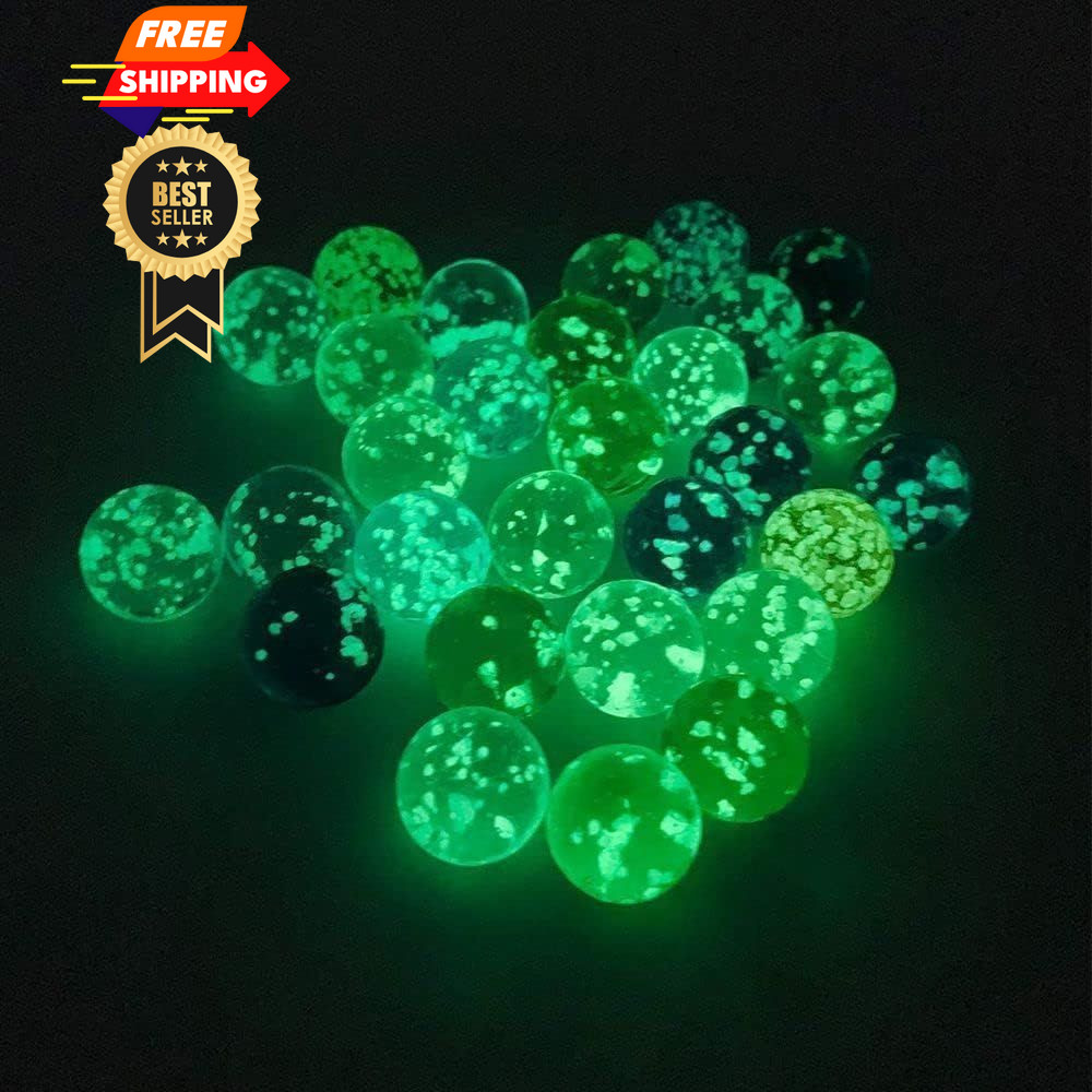 10Pcs Gold Marbles Glow in The Dark for Glass 0.47 inches,