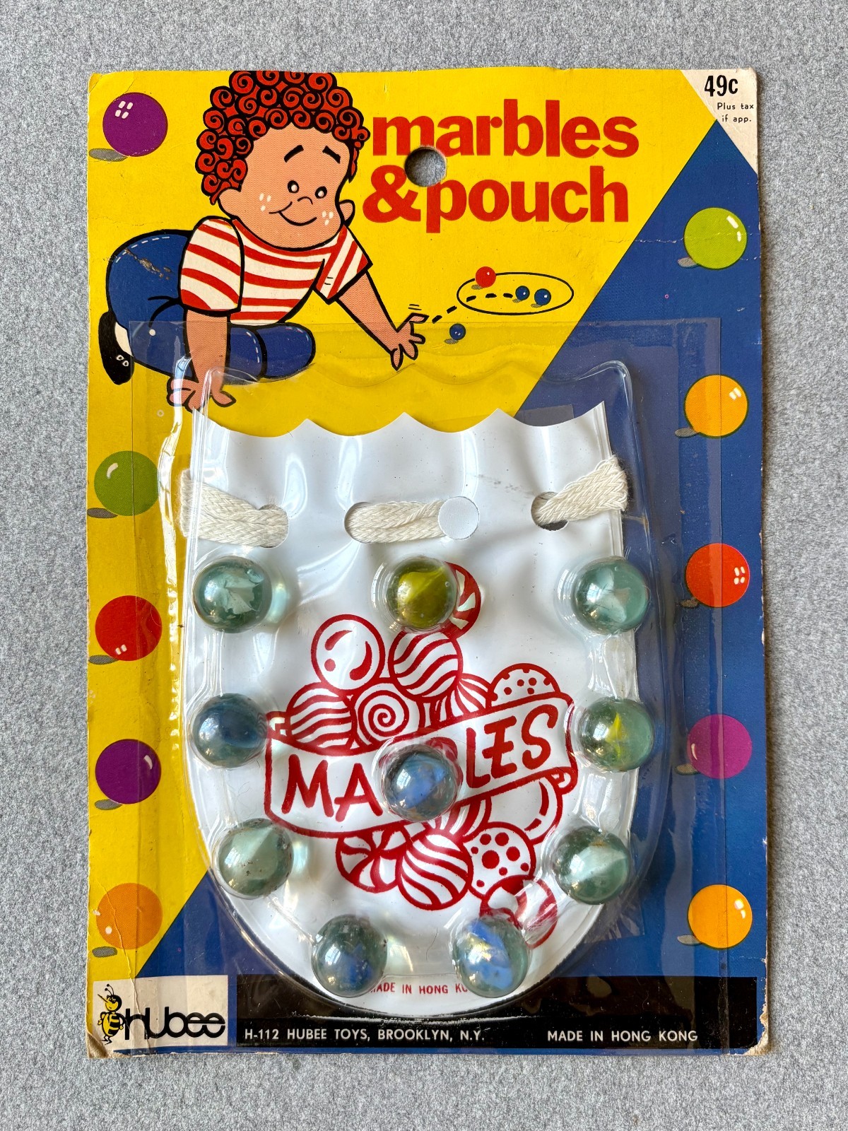 Vintage Marbles with Pouch Made in Hong Kong
