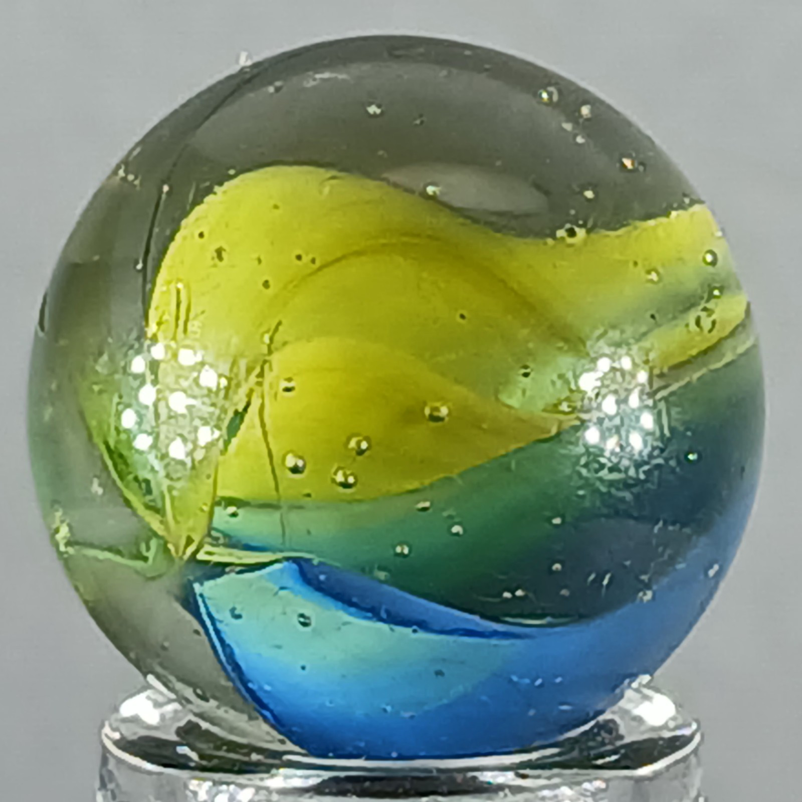 Vintage Tri-Color Hybrid Cat’s Eye Marble .62 Inches Near-Mint Condition