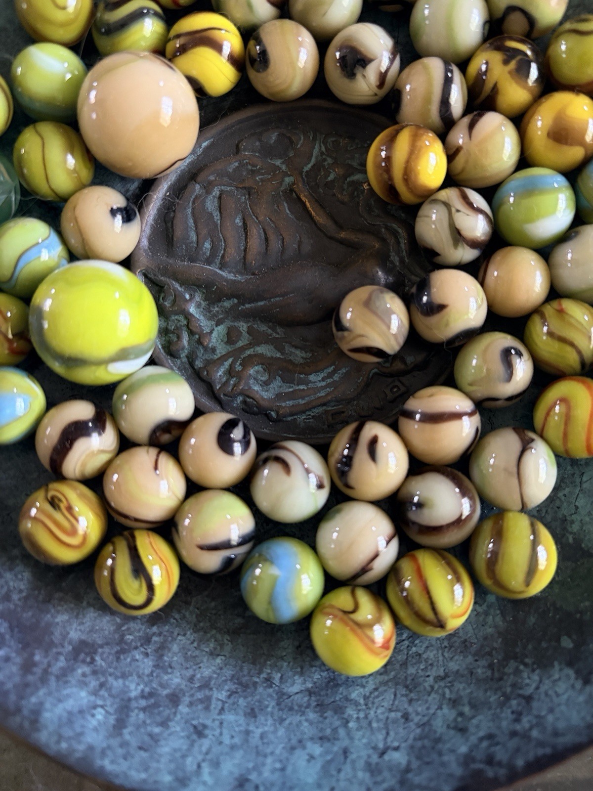 Marble Collection – Vacor de Mexico Lot 60+ Swirls Shooters – Machine Made
