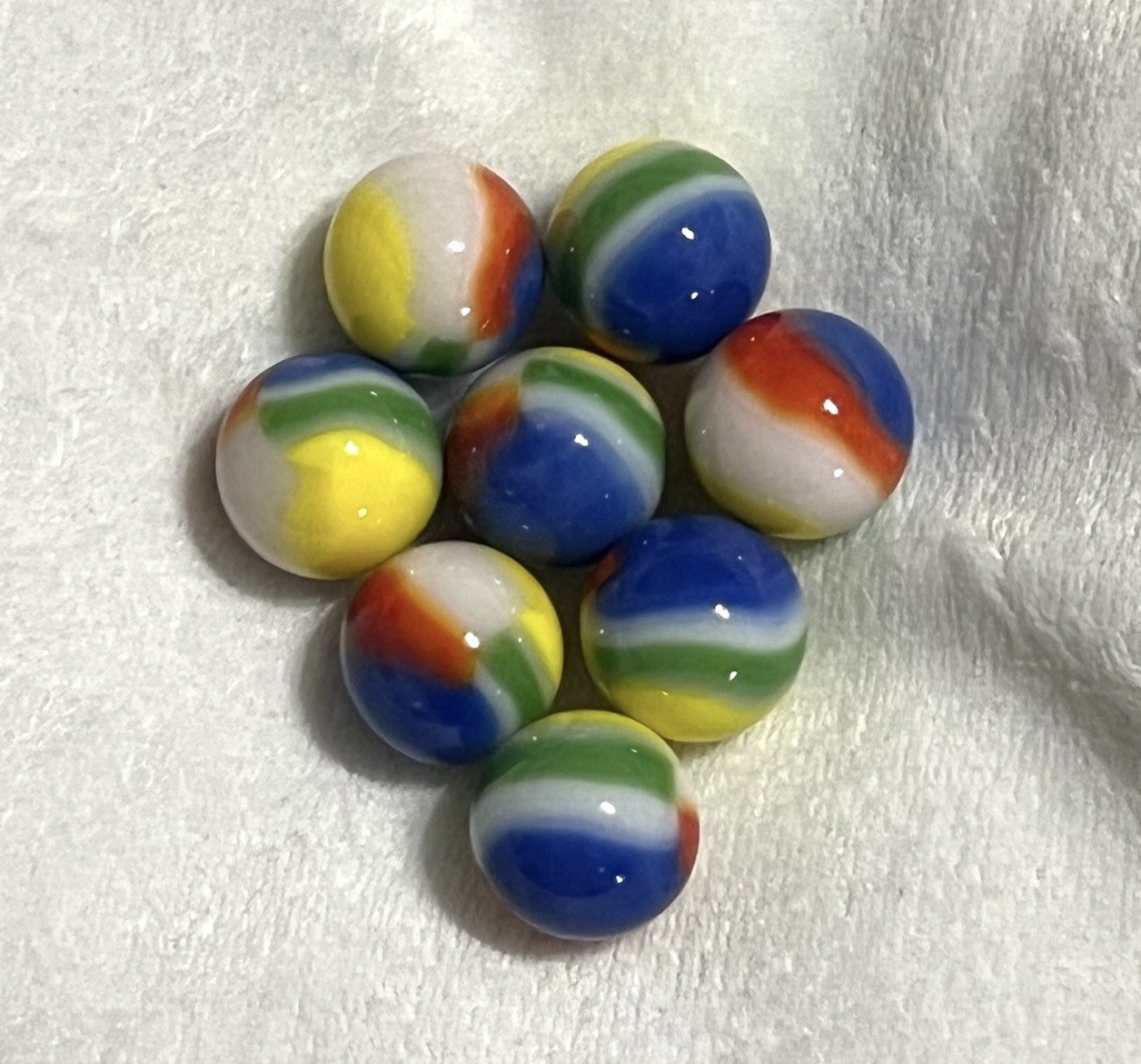 Mixed Lot Of 37 Vintage Marbles In Leather Drawstring Pouch