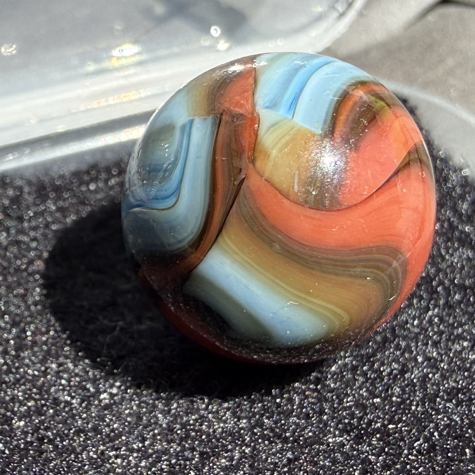 Christensen Agate Company CAC Striped Opaque Swirl With Oxblood .62” M Condition