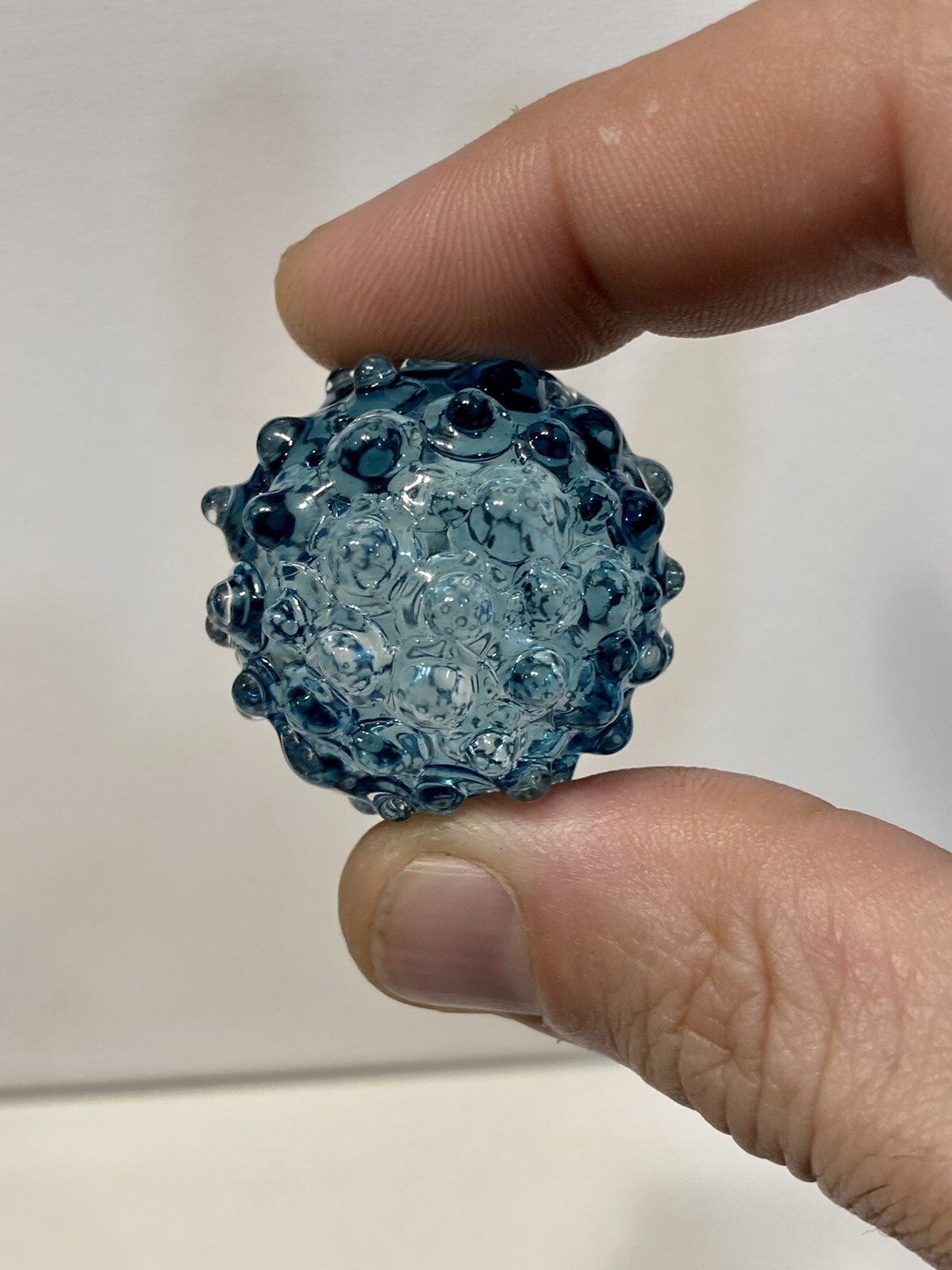Marble Hand blown boro glass marble borosilicate Art Blinger Blue Dot Texture