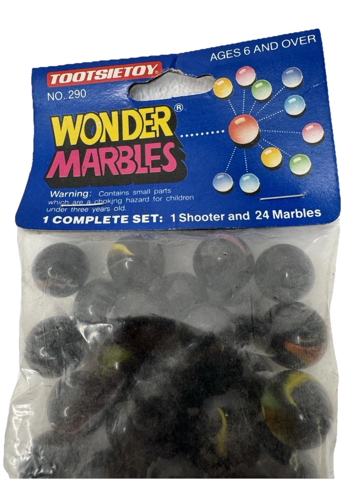 🥸 1991 Tootsietoy Wonder Marbles Sealed Complete Set 1 Shooter 24 MIBS Vintage