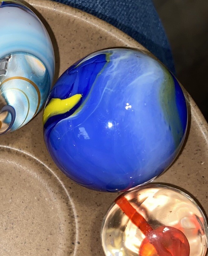 Vacor Blue Dolphin Marble TOE BREAKER Blue Marbles glass Boulder Retired 🧡