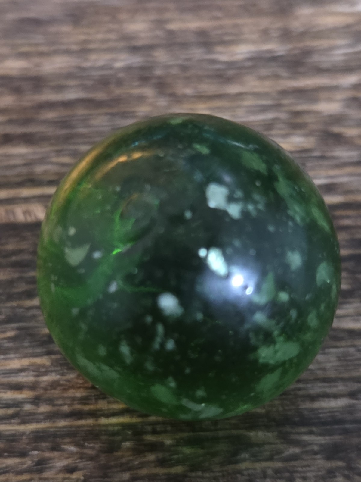 Antique Handmade German Marble – Green Mica .78″ inches