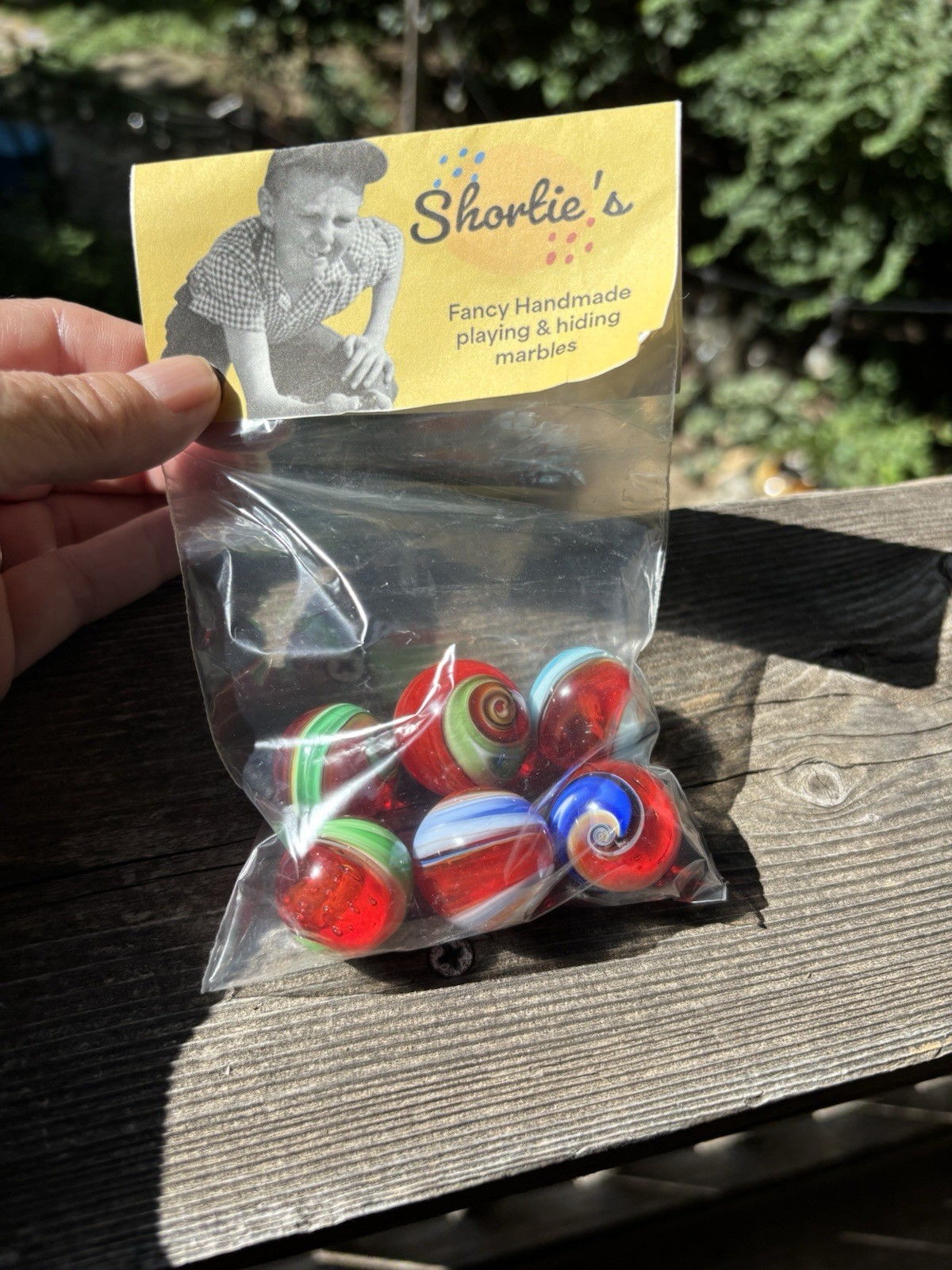 Shortie’s Fancy HandmadePlaying&Hiding Marbles Lot Of 6 “Orange Crush”