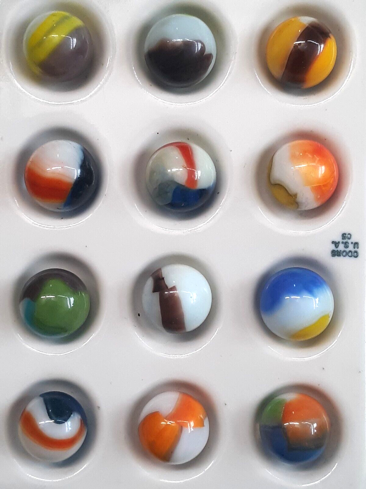 Twelve Wet Mint Vintage Vitro Agate Colorful Glass Marbles #18