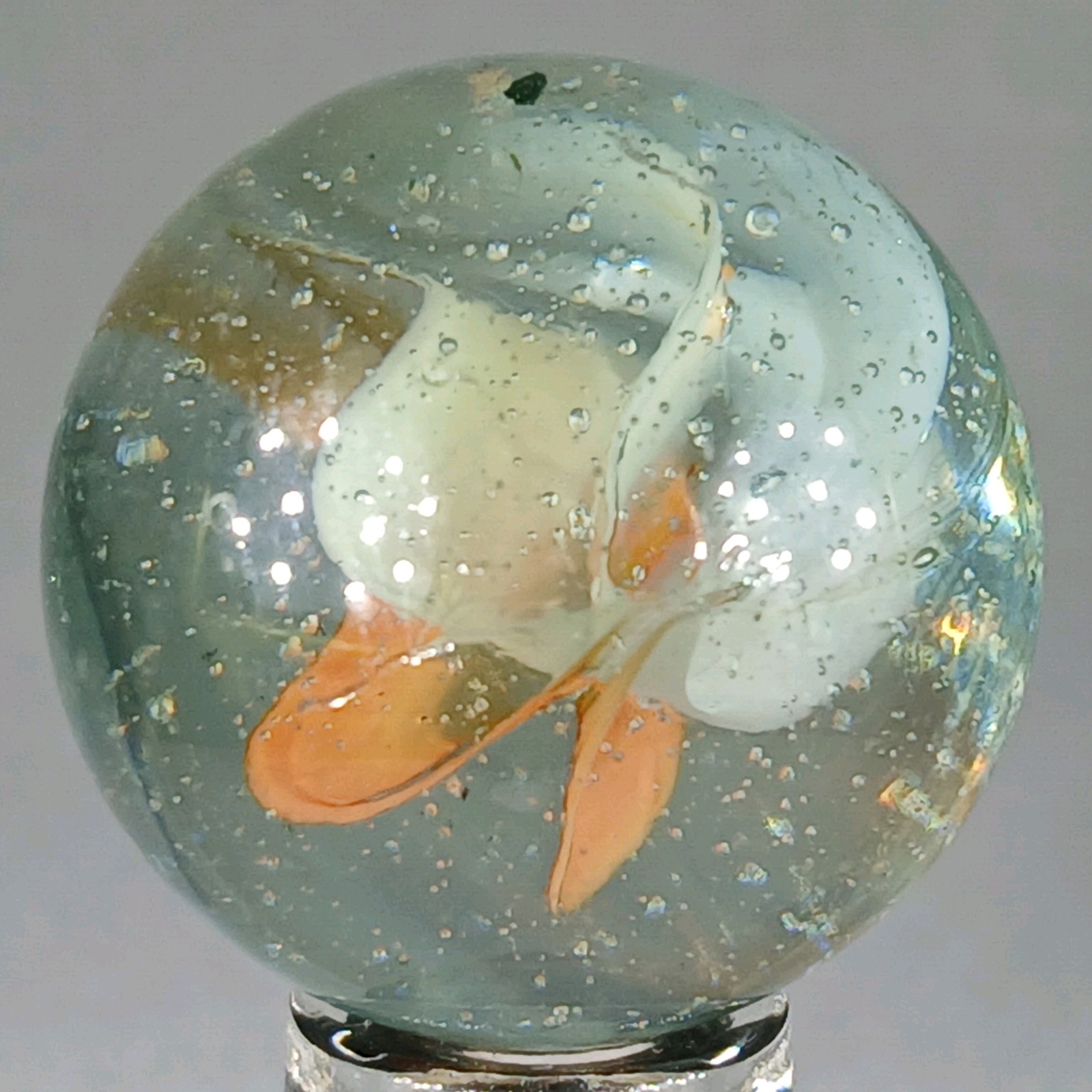 Large Vintage Tri-Color Hybrid Cat’s Eye Marble .99 Inches Near-Mint Condition