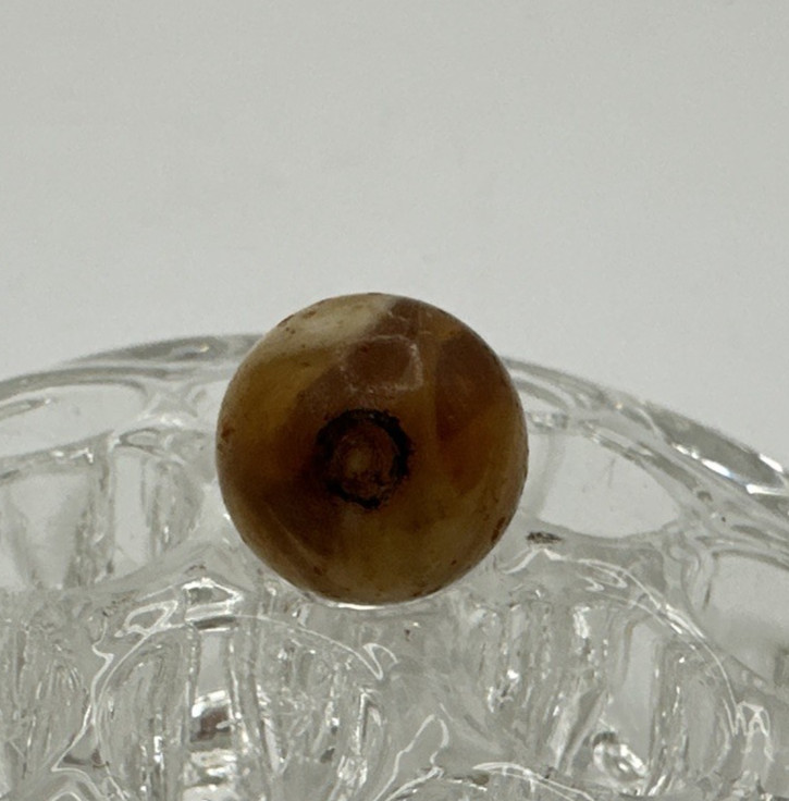M F Christensen Amber Slag 21/32″ Pre-1943 UV Marble Vintage