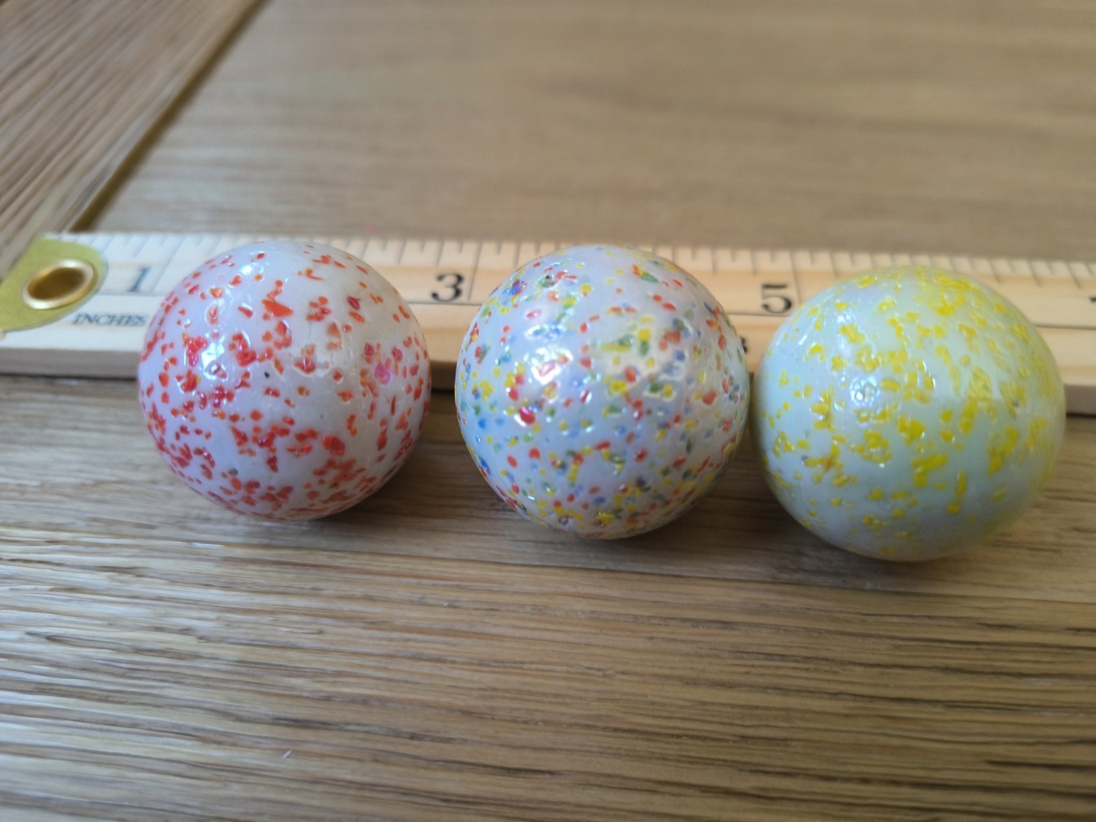 Lot of 3 Vacor de Mexico Jumbo Boulders 1.25” Frit Glass Marbles Confetti…