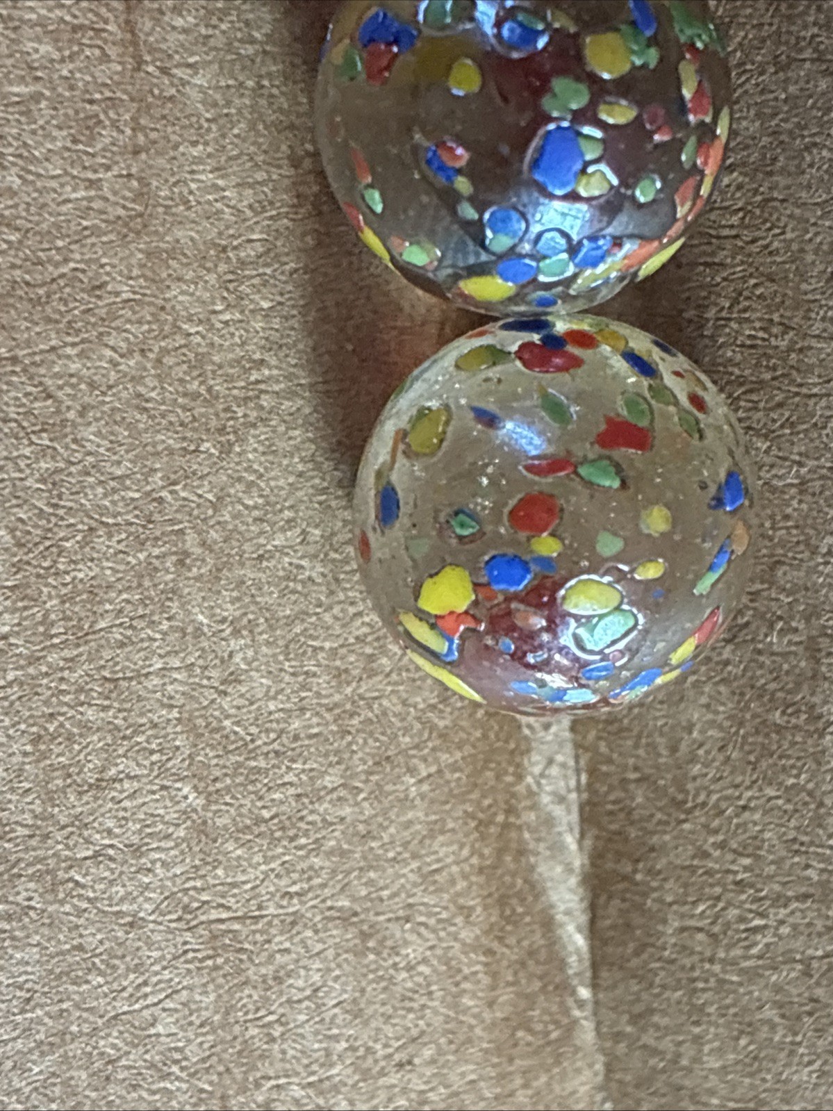 transparent matte with multicolor mosaic large Swirl Vintage Marble