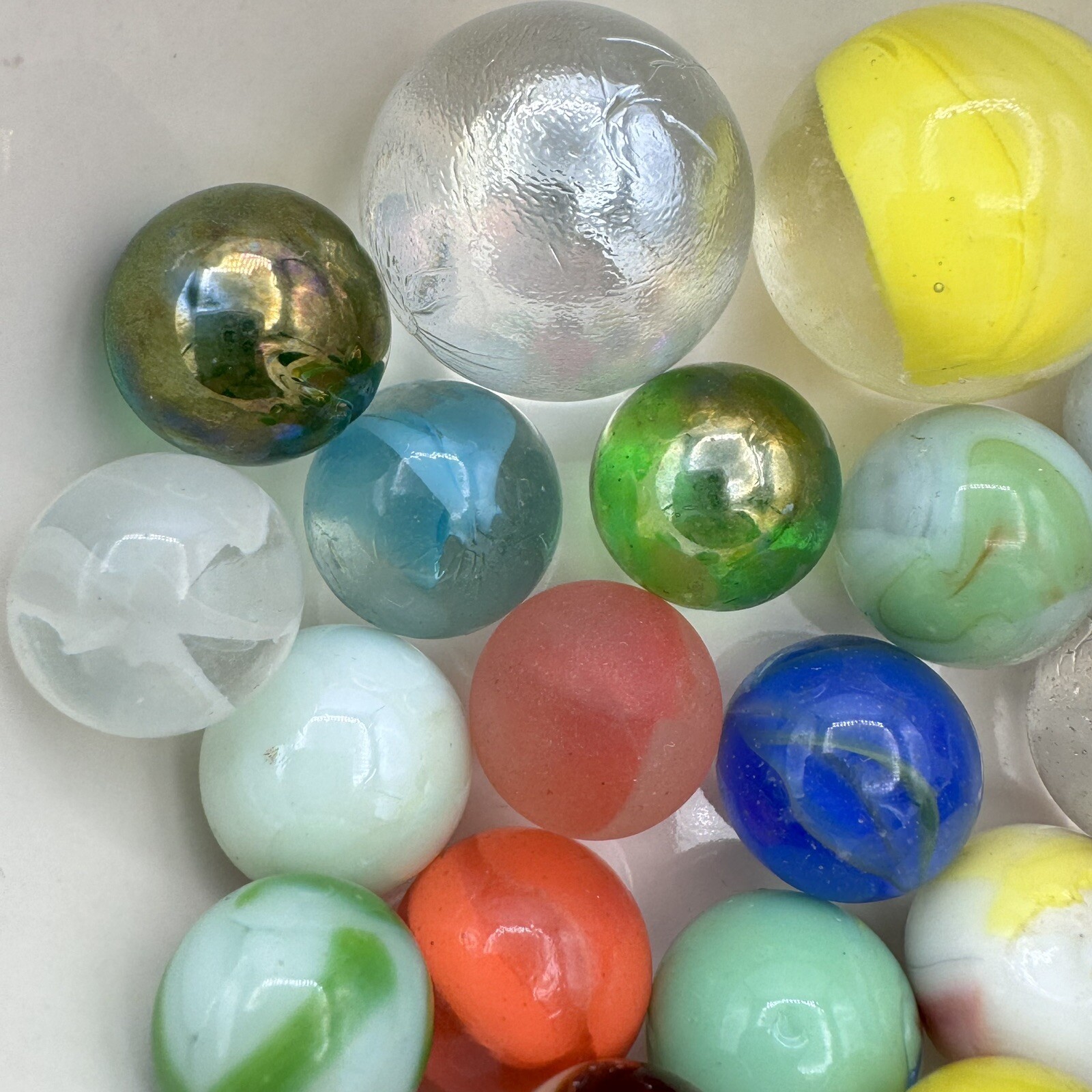 Vintage Marble Lot Of MARBLES UV Reactive Cadmium Uranium Lot #64
