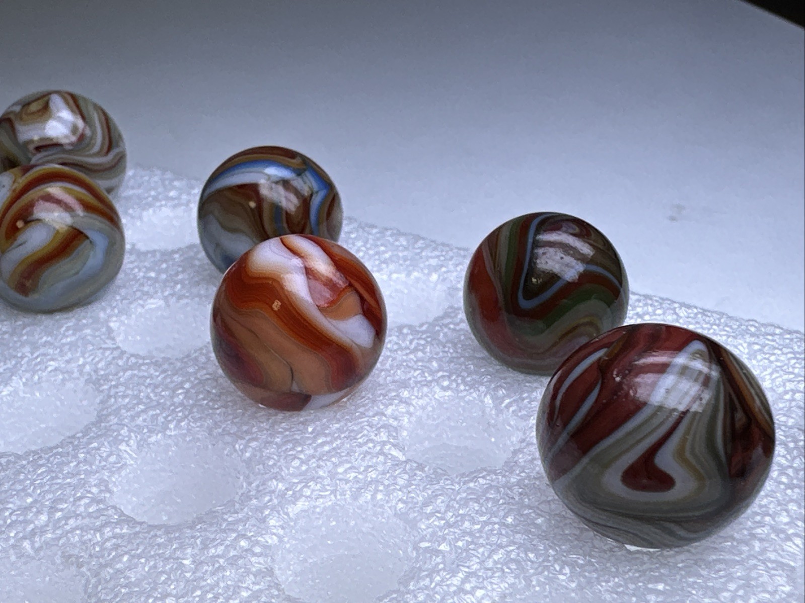 161 Lot of 10 Dave’s Appalachian Swirls marbles! 5/8”