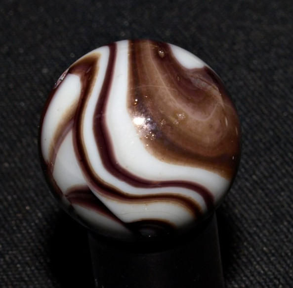 Chocolate and White Swirl Marble .63 Inches Mint Combined Shipping #JJ3