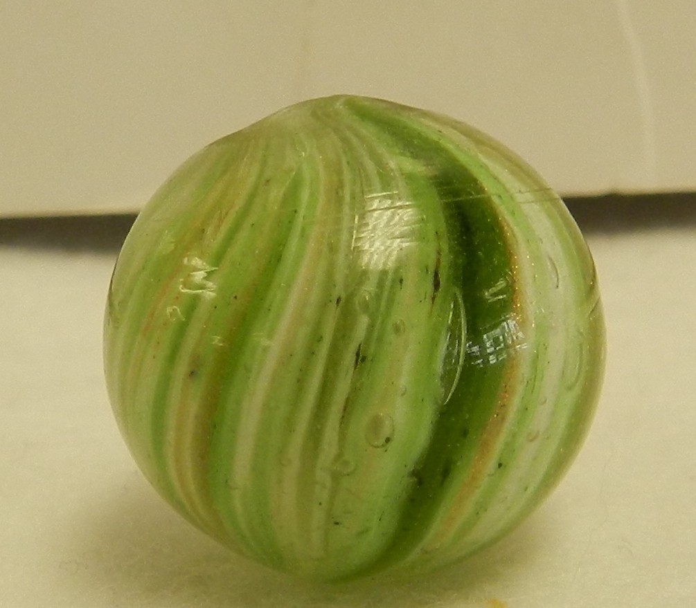 #20295m Vintage German Handmade Onionskin Lutz Marble .78 Inches