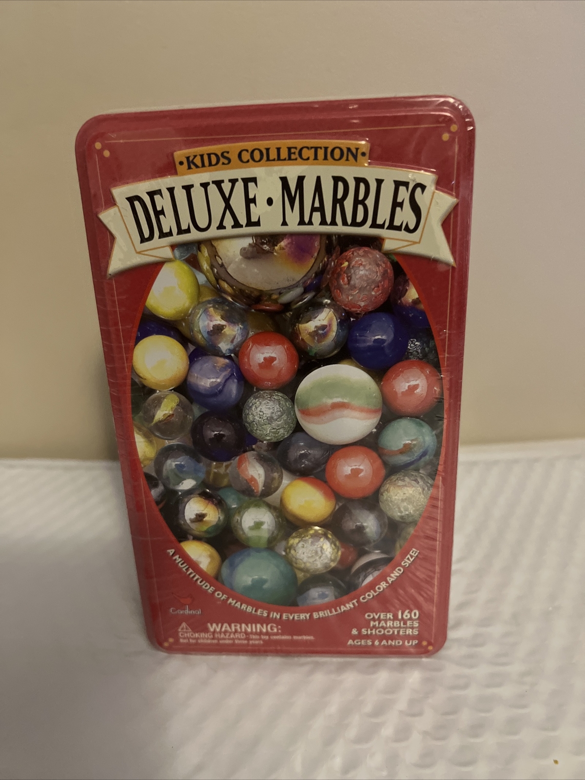 NEW Cardinal Deluxe Brilliant Colored Marbles and Shooters in Tin – NIB Sealed