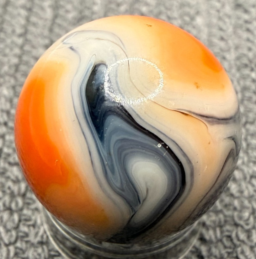 JABO / DAS .71″ Mint MARLEY RUN Orange Blue White Swirl Marble (276)