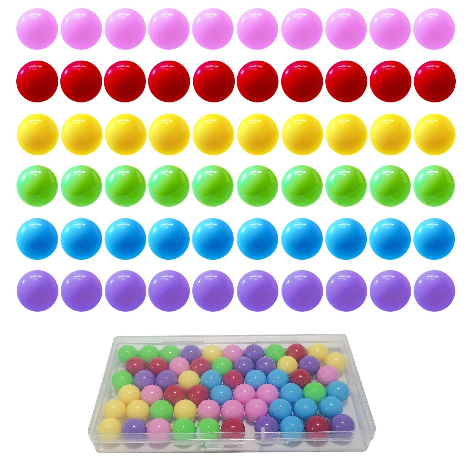 60 Pcs Chinese Checkers Marbles Balls in 6 Colors,Game Balls with Plastic Box…
