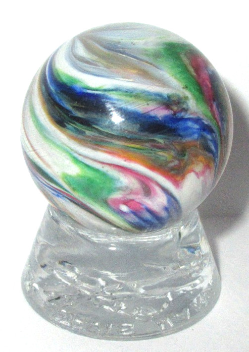 Signed DAVIS GLASS MARBLE SWIRL CONTEMPORARY 2004 JIM STAND