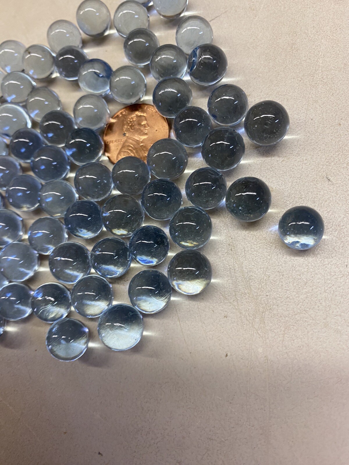 Vintage Small Baby Blue Glass West Virginia Marbles – Approximately 9mm