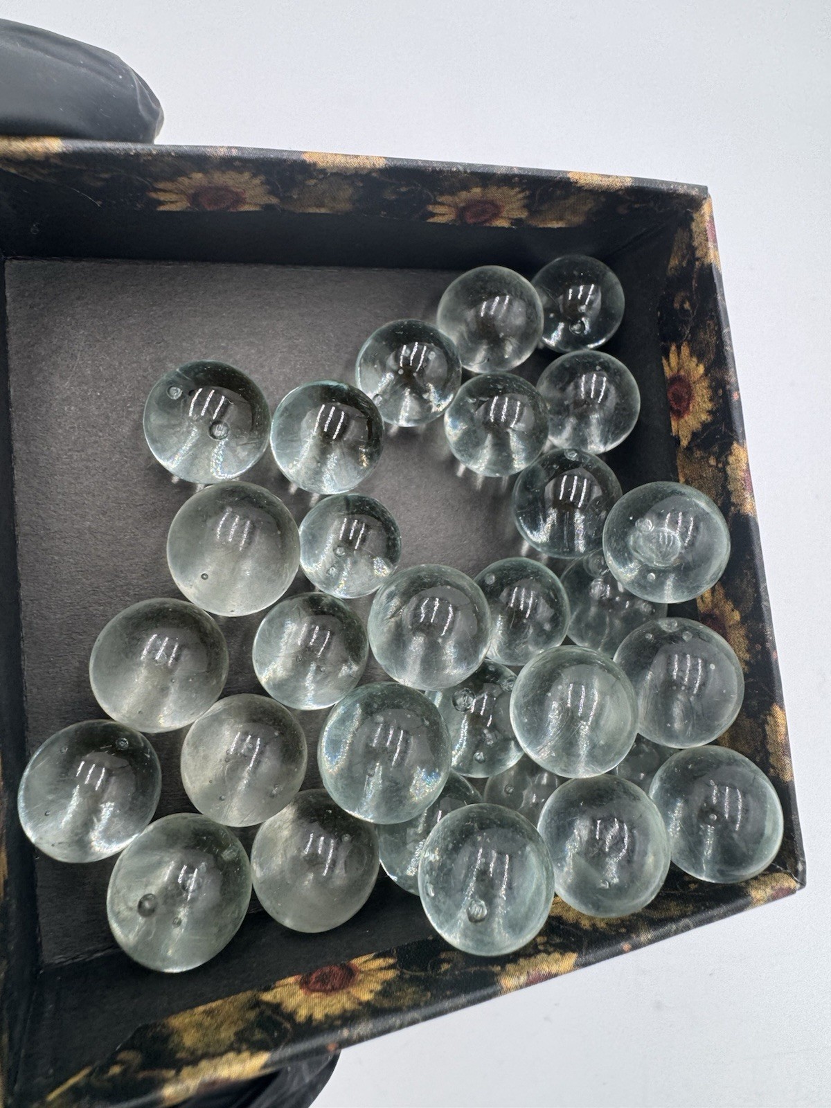 Vintage Clear Glass Marbles Lot With Bubbles around 140 Pieces
